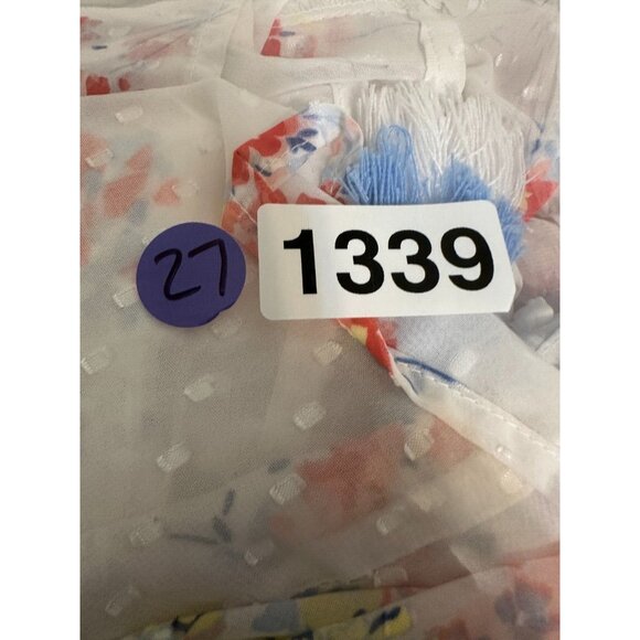 Y2K Boho Western Open Front Cardigan Sz 2X Balloon Sleeves Floral Beachy Travel - Picture 11 of 12